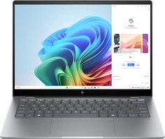 HP OmniBook X AI 14-fe0660ng, Meteor Silver, Snapdragon X Elite - X1E-78-100, 16GB RAM, 1TB SSD