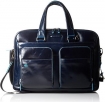 Piquadro Blue square expandable short handle laptop case ...