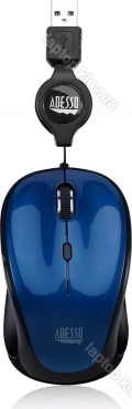 Adesso iMouse S8L Illuminated Retractable mini Mouse blue, USB