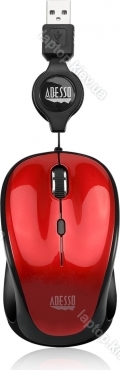 Adesso iMouse S8R Illuminated Retractable mini Mouse black, USB