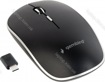 Gembird Silent wireless Optical Mouse black/silver, USB-C
