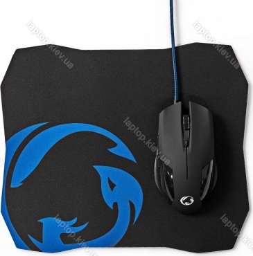 Nedis Gaming Mouse and mousepad set, black, USB