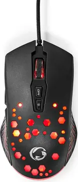 Nedis wired Gaming Mouse with 12 lighting modes, black, USB