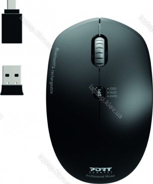 Port Designs wireless rechargeable Mobility Mouse, USB/Bluetooth