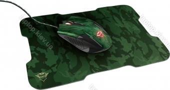 Trust Gaming GXT 781 Rixa Gaming Mouse + mousepad, camo green, USB