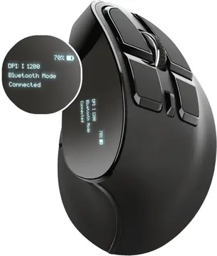 Trust Voxx rechargeable Ergonomic wireless Mouse, USB/Bluetooth