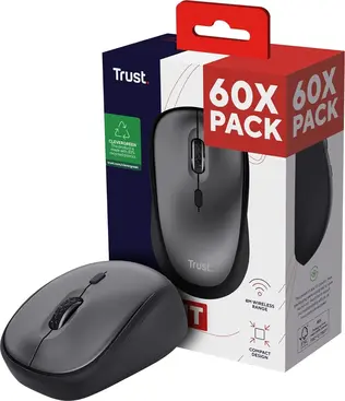Trust Yvi+ Silent wireless Mouse black, ECO certified, USB, 60-pack