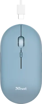 Trust puck wireless Mouse blue, USB/Bluetooth