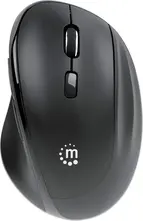 Manhattan wireless Ergonomic Mouse with 2-in-1 USB Receiver, black, USB