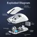Attack Shark X11 wireless Gaming Mouse red, incl. Grip Tape, USB/Bluetooth