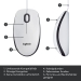 Logitech M100 Refresh 2022 Optical Mouse white, USB
