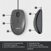 Logitech M100 Refresh 2022 Optical Mouse grey, USB