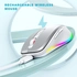 Seenda rechargeable wireless RGB Mouse with Jiggler function, silver/white, USB