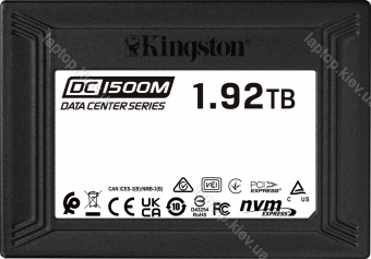 Kingston DC1500M Data Center Series Mixed-Use SSD - 1DWPD 1.92TB, U.2