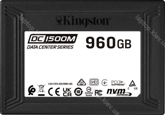 Kingston DC1500M Data Center Series Mixed-Use SSD - 1DWPD 960GB, U.2