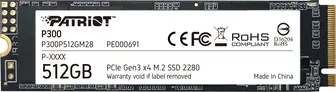 Patriot P300 512GB, M.2 2280 / M-Key / PCIe 3.0 x4