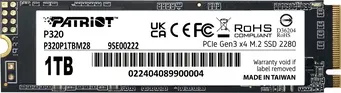 Patriot P320 1TB, M.2 2280 / M-Key / PCIe 3.0 x4