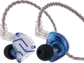 KZ ZS10 Pro with microphone glare blue
