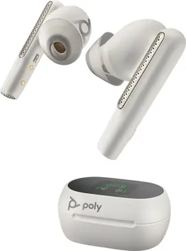 Poly Voyager Free 60+ UC, USB-C, Teams, white sand