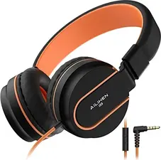Ailihen children Headphones with cable black/orange