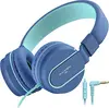 Ailihen children Headphones with cable blue