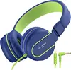 Ailihen children Headphones with cable blue/green