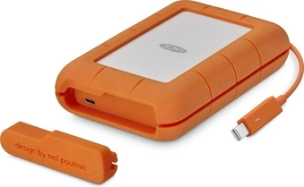 LaCie Rugged Secure, 2TB, +Rescue, USB-C 3.0/Thunderbolt 1 / Mini DisplayPort 1.1a