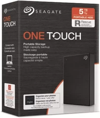 Seagate One Touch Portable HDD with Password, Black, 5TB, +Rescue, USB 3.0 Micro-B