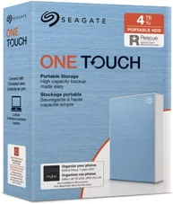 Seagate One Touch Portable HDD +Rescue, Light Blue, 4TB, USB 3.0 Micro-B