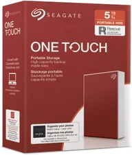 Seagate One Touch Portable HDD +Rescue, Red, 5TB, USB 3.0 Micro-B
