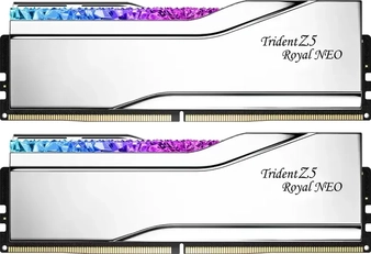 G.Skill Trident Z5 Royal NEO RGB Silver DIMM Kit 48GB, DDR5-8000, CL40-48-48-128