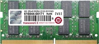 Transcend SO-DIMM 8GB, DDR4-2400, CL17-17-17, 1RX8, ECC