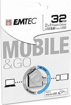 Emtec T252B 32GB, USB-A 2.0/USB 2.0 Micro-B