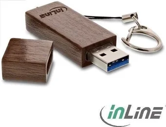 InLine woodline Walnuss 64GB, USB-A 3.0