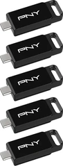 PNY Elite Type-C 64GB, USB-C 3.0, 5er-Pack